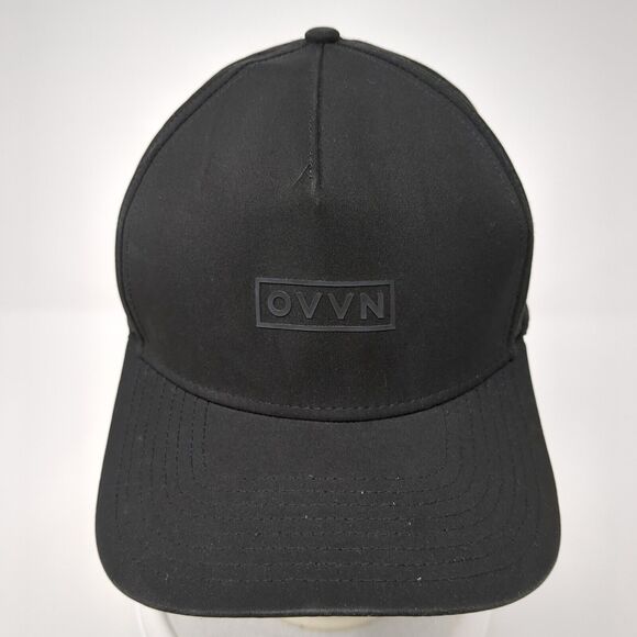 OVVN Snapback Hat Black One Size Adjustable Solid Laser Cut Perforated - Picture 2 of 7